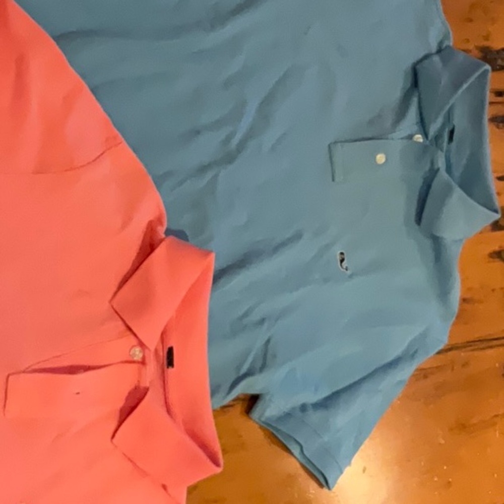 Blue and Pink Vineyard Vines Polo Shirts.